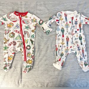 Bundle 0-3 month Christmas Pajamas! Mud Pie & Little Planet